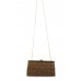 Evening Bag - Braided Straw Like w/ Metal Frame - Brown - BG-92070BR
